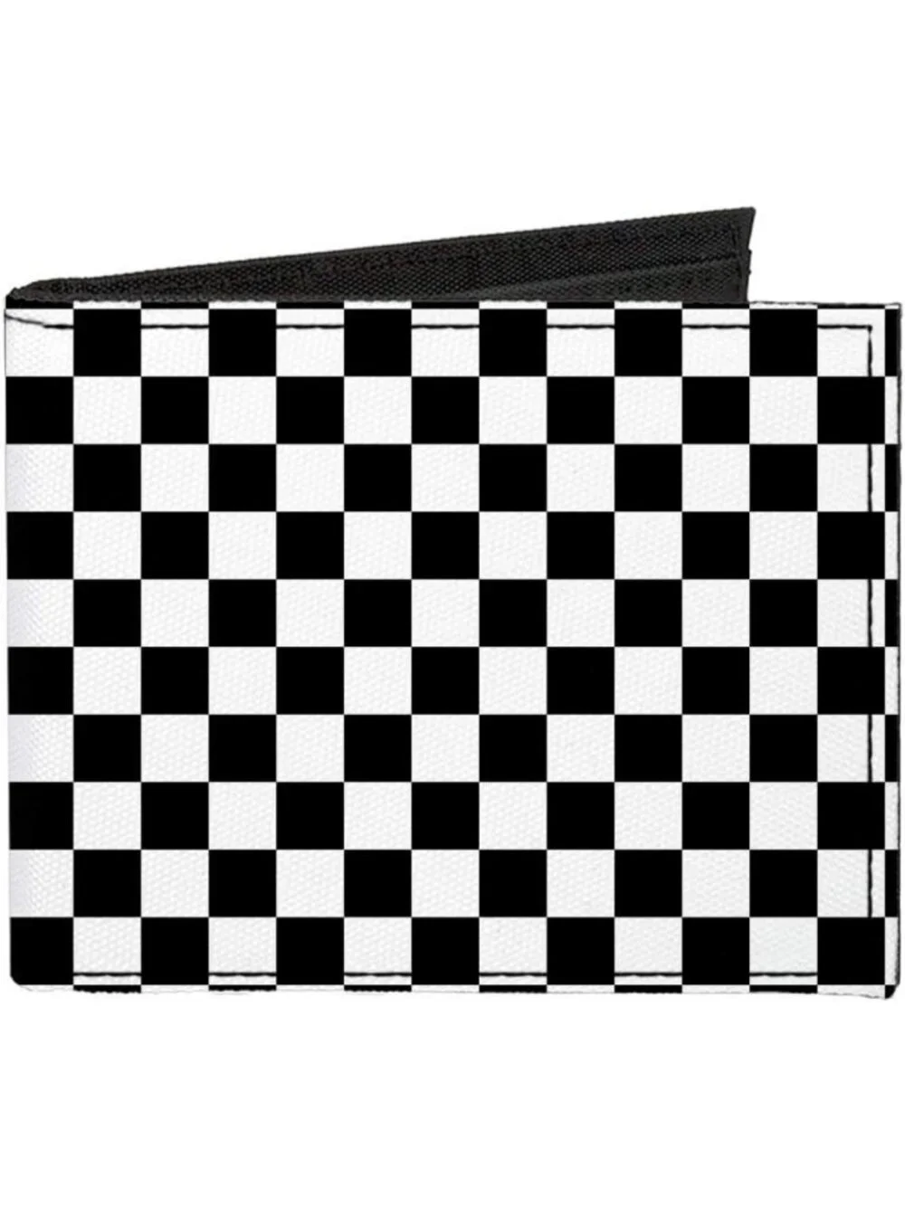 Stylish Black & White Checker Bifold Canvas Wallet | Trendy & Functional